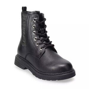 SO® Roxana Girls' Combat Boots Color: Black, Size: 3
